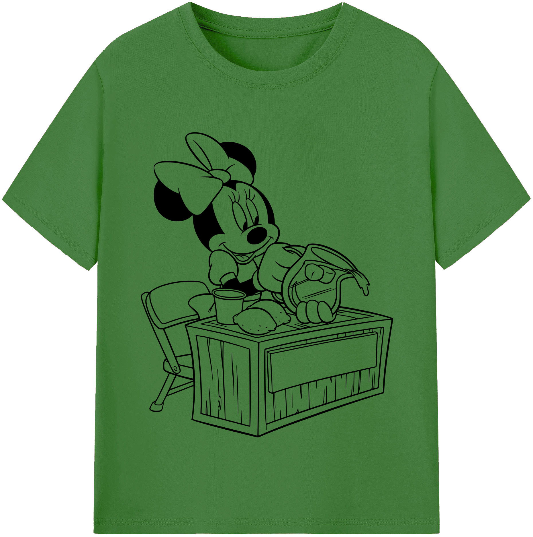 （画像用） ミッキーマウス Mickey Mouse レディースカジュアルプリントTシャツ（綿100％）